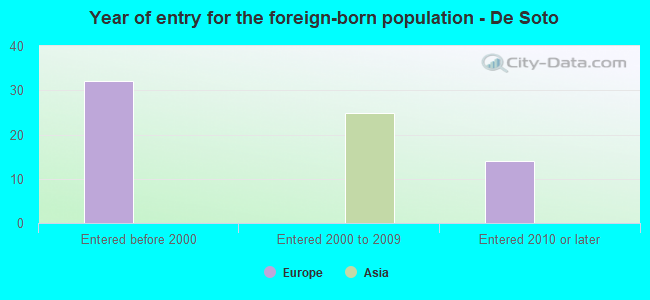 Year of entry for the foreign-born population - De Soto