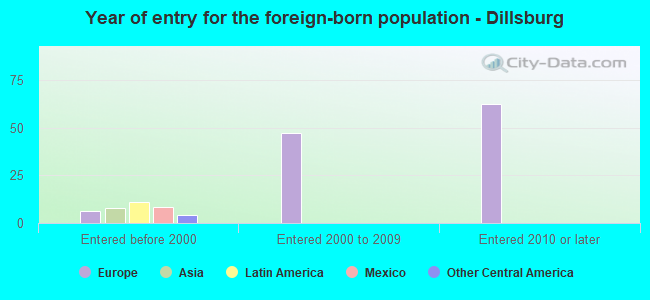 Year of entry for the foreign-born population - Dillsburg