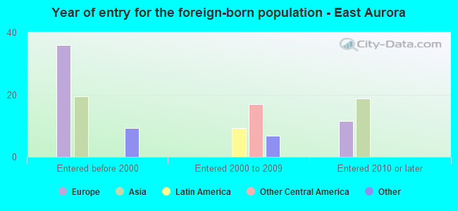 Year of entry for the foreign-born population - East Aurora