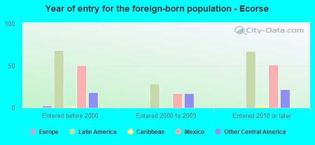 Year of entry for the foreign-born population - Ecorse
