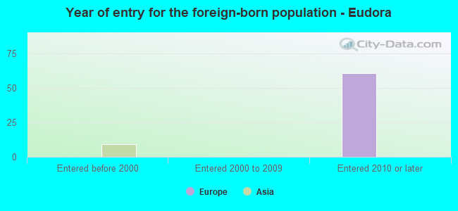 Year of entry for the foreign-born population - Eudora