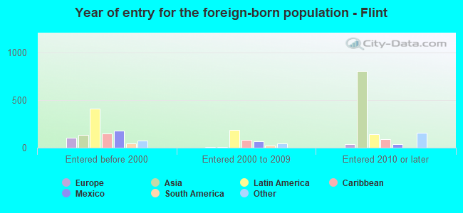 Year of entry for the foreign-born population - Flint