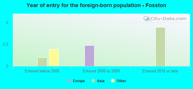 Year of entry for the foreign-born population - Fosston