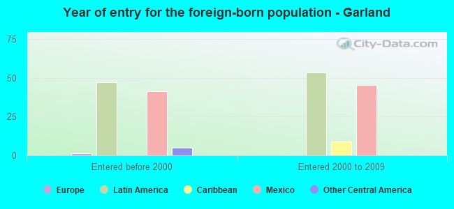 Year of entry for the foreign-born population - Garland