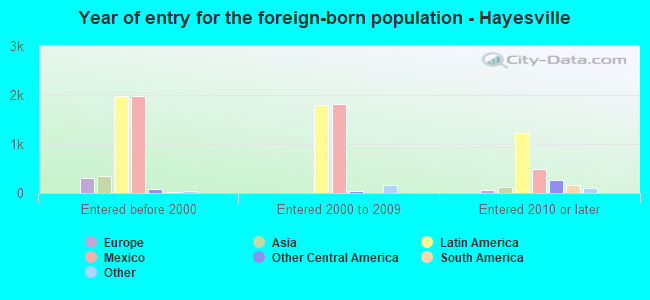 Year of entry for the foreign-born population - Hayesville