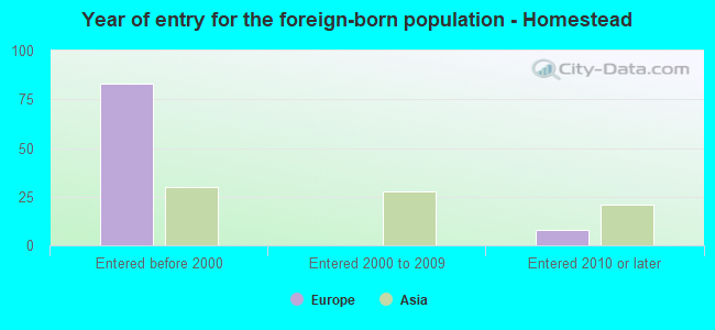 Year of entry for the foreign-born population - Homestead