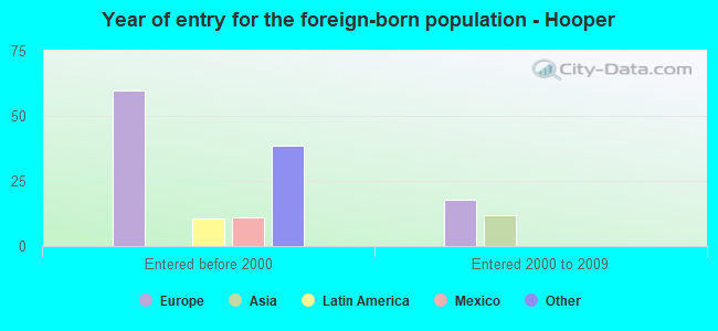Year of entry for the foreign-born population - Hooper