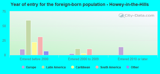 Year of entry for the foreign-born population - Howey-in-the-Hills