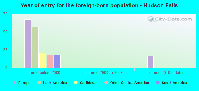 Year of entry for the foreign-born population - Hudson Falls