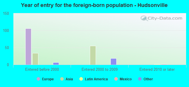 Year of entry for the foreign-born population - Hudsonville