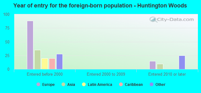 Year of entry for the foreign-born population - Huntington Woods