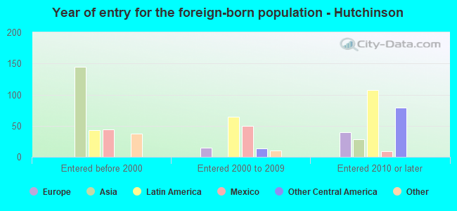 Year of entry for the foreign-born population - Hutchinson