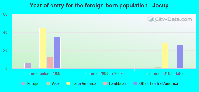 Year of entry for the foreign-born population - Jesup