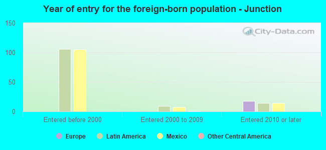 Year of entry for the foreign-born population - Junction