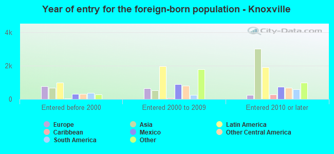 Year of entry for the foreign-born population - Knoxville
