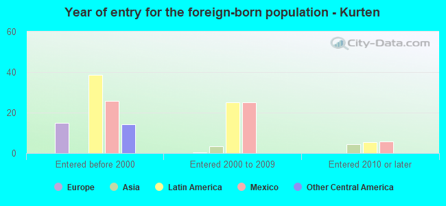 Year of entry for the foreign-born population - Kurten