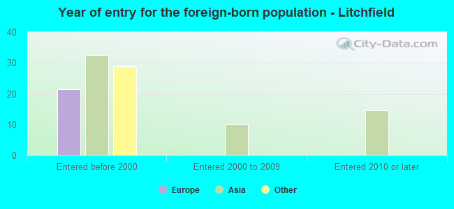 Year of entry for the foreign-born population - Litchfield