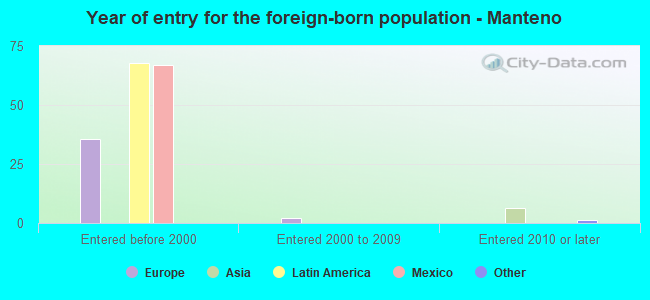 Year of entry for the foreign-born population - Manteno