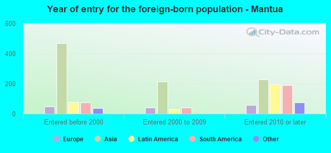 Year of entry for the foreign-born population - Mantua