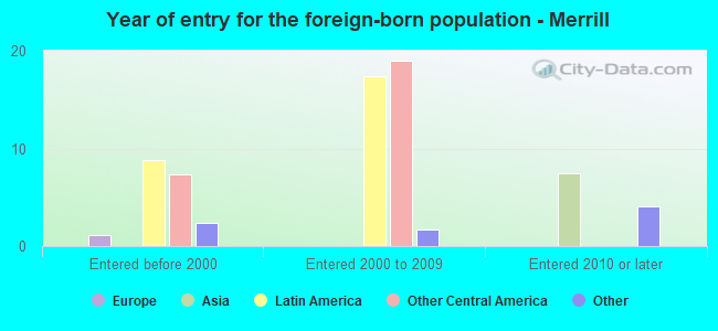 Year of entry for the foreign-born population - Merrill