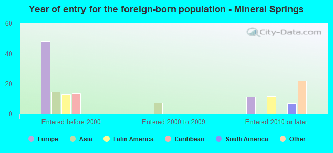 Year of entry for the foreign-born population - Mineral Springs