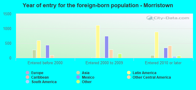 Year of entry for the foreign-born population - Morristown