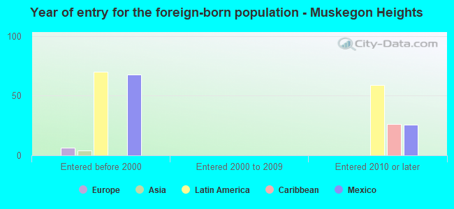 Year of entry for the foreign-born population - Muskegon Heights