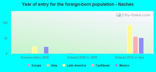 Year of entry for the foreign-born population - Naches