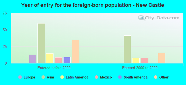 Year of entry for the foreign-born population - New Castle