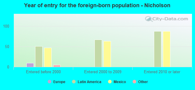 Year of entry for the foreign-born population - Nicholson