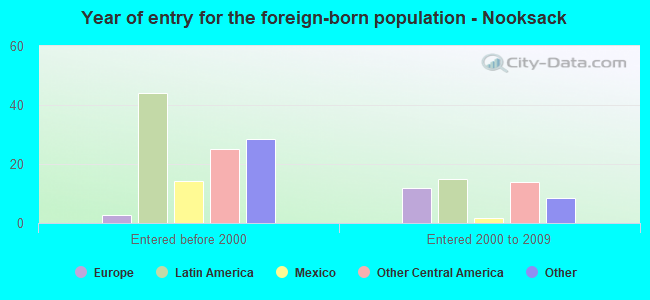 Year of entry for the foreign-born population - Nooksack