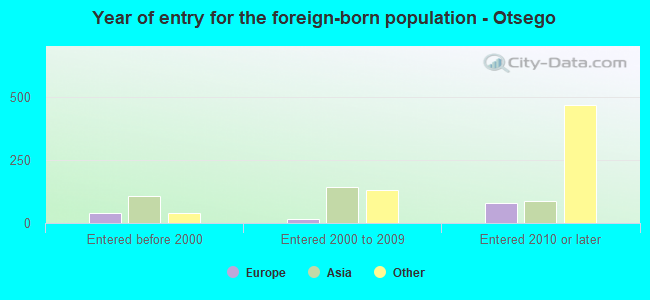 Year of entry for the foreign-born population - Otsego