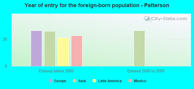 Year of entry for the foreign-born population - Patterson