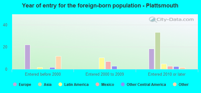Year of entry for the foreign-born population - Plattsmouth