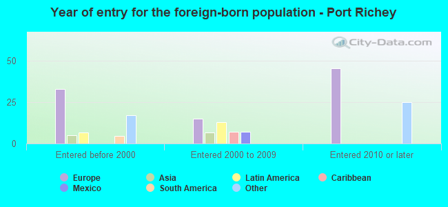 Year of entry for the foreign-born population - Port Richey