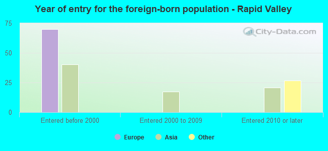 Year of entry for the foreign-born population - Rapid Valley