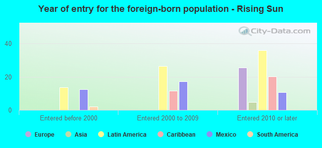 Year of entry for the foreign-born population - Rising Sun