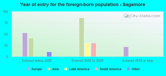 Year of entry for the foreign-born population - Sagamore