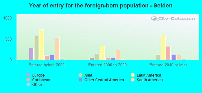 Year of entry for the foreign-born population - Selden