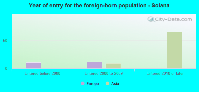 Year of entry for the foreign-born population - Solana
