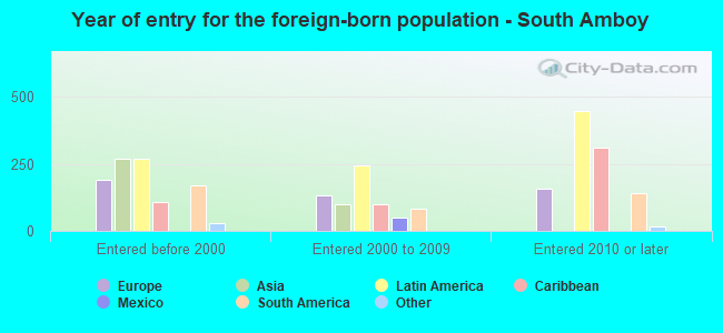 Year of entry for the foreign-born population - South Amboy