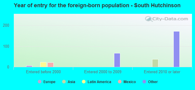 Year of entry for the foreign-born population - South Hutchinson