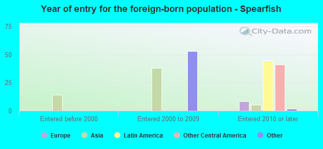 Year of entry for the foreign-born population - Spearfish