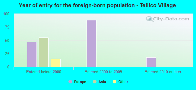 Year of entry for the foreign-born population - Tellico Village