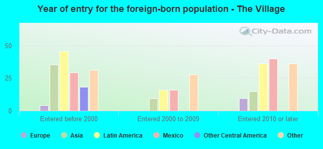 Year of entry for the foreign-born population - The Village