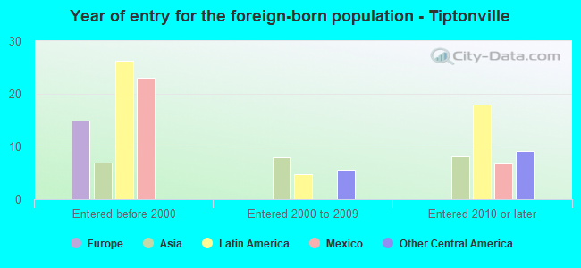 Year of entry for the foreign-born population - Tiptonville