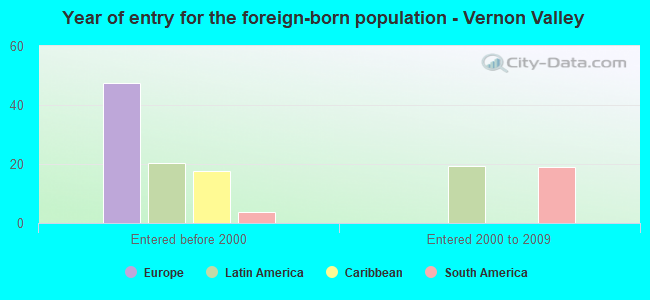 Year of entry for the foreign-born population - Vernon Valley