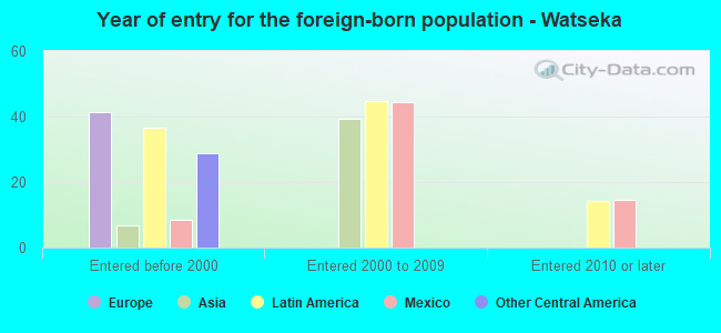 Year of entry for the foreign-born population - Watseka