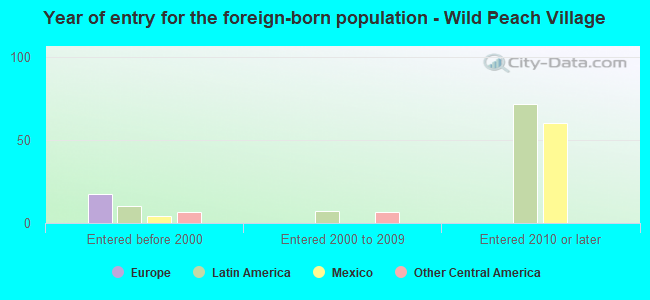 Year of entry for the foreign-born population - Wild Peach Village