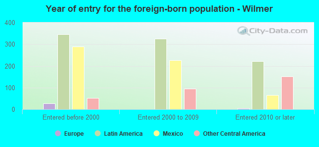 Year of entry for the foreign-born population - Wilmer